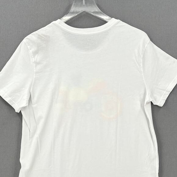 CALIFORNIAN VINTAGE Short Sleeve Crew Neck Tee Womes White Venice Rainbow Shirt - Picture 4 of 13